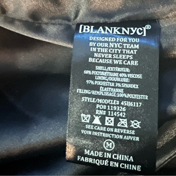 BLANK NYC The Love Doctor Black Vegan Faux Leather Puffer Coat Jacket Medium NWT - Picture 14 of 15